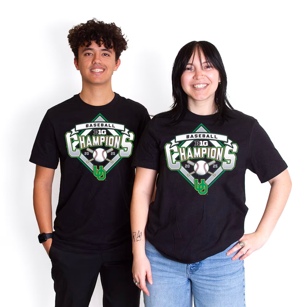 Big Ten Champs, Blue 84, Black, Crew Neck, Men, Baseball, Interlocking UO, Postseason, Big Ten, Regular Season, Champions, T-Shirt, 974175